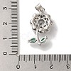 Flower Rack Plating Brass Clear Glass Pendants KK-U027-30P-3