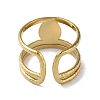 304 Stainless Steel Open Cuff Ring Components X-STAS-Q308-06G-3