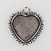 Tibetan Style Alloy Pendant Cabochon Settings X-TIBEP-N003-15AS-1