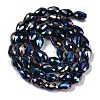 Opaque Solid Color Electroplate Glass Beads Strands EGLA-N013-P4mm-B01-2