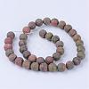 Natural Unakite Beads Strands G-Q462-8mm-16-2