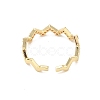 Brass Micro Pave Cubic Zirconia Open Cuff Rings RJEW-R146-02G-2