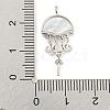 Rhodium Plated 925 Sterling Silverr Micro Pave Cubic Zirconia with Sea Shell Peg Bails STER-Q190-11P-3
