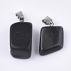 Natural Black Stone Pendants G-Q996-12-2
