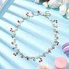 Glass Beads & Pearl Beaded Bib Necklaces NJEW-JN04633-5