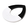 Black and White stitching Acrylic Big Pendants OACR-S143-01B-2