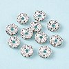 Brass Rhinestone Spacer Beads RB-A014-L8mm-01S-2