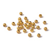 6mm Golden Color Brass Round Textured Beads X-EC248-G-3