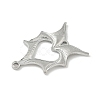 304 Stainless Steel Bat Wings Heart Links Connector Charms STAS-S186-13P-2