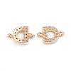 Brass Micro Pave Cubic Zirconia Letter Links ZIRC-I042-16G-D-2