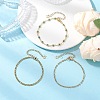 304 Stainless Steel Cable Chains & Evil Eye Lampwork Link Chains Bracelets for Women BJEW-JB12449-02-1