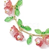 Flower Glass & Acrylic Charm Bracelets BJEW-JB10443-03-3