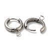 Tarnish Resistant 201 Stainless Steel Huggie Hoop Earring Findings STAS-P283-01X-P-2