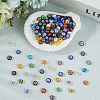 3 Strands Flat Round Handmade Millefiori Glass Beads Strands LAMP-LT0001-15A-3