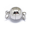 Rack Plating Brass Magnetic Clasps with Loops X-KK-F801-03B-P-2