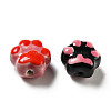 Handmade Printed Porcelain Beads PORC-F005-02-2