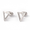 Non-Tarnish 201 Stainless Steel Stud Earring Findings with Hole EJEW-A071-29P-1