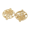 Rack Plating Brass Hollow Out Flower Connector Charms KKC-D001-21KCG-2