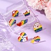 7Pcs 7 Styles Pride Rainbow Theme Enamel Pins JEWB-FP0001-04-5