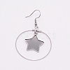 Stainless Steel Dangle Earrings LS-STAS-WH0015-37P-1