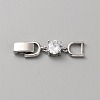 Extender Clasps Brass Cubic Zirconia Fold Over Extension Clasps Golden and Platinum Watch Band Extension Clasps  KK-WH20004-02B-P-1