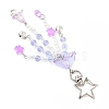 Flower Glass & Plastic Pearl & Alloy Pendant Decorations HJEW-JM03435-5
