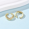 Brass Micro Pave Clear Cubic Zirconia C-Shaped Cuff Earrings EJEW-D328-09G-03-2