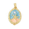 Brass Enamel Pendants KK-U068-02B-03G-1