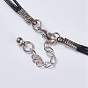 Waxed Cord Tiered Necklace NJEW-P185-A05-3