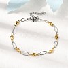304 Stainless Steel Link Bracelets BJEW-A044-03C-GP-1