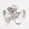 Brass Stud Earring Settings X-KK-H021-1N-NF-1