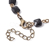 Square Faceted Glass Beaded Link Chain Bracelet Making AJEW-JB01150-47-3