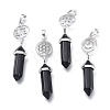 Natural Black Onyx Pointed Big Pendants G-D0021-01P-18-1