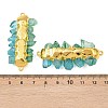 Electroplated Two Tone Natural Quartz Crystal Nuggets Beaded Connector Charms KK-H516-18G-03-3