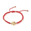 Natural Crackle Quartz & Lava Rock Braided Bead Bracelets Set BJEW-JB07212-04-4