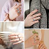 13Pcs 13 Style Aquamarine Rhinestone Tortoise & Elephant & Lotus & Crown Finger Rings Set JR939A-7