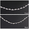1 Yard Brass Crystal Rhinestone Cup Chain with Imitation Pearl OCOR-GL0001-08B-4