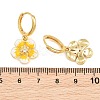 Brass Micro Pave Cubic Zirconia Hoop Dangle Earrings KK-CBA8324-10G-02-5