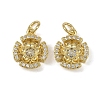 Brass Micro Pave Cubic Zirconia Pendants KK-I358-063G-C-1