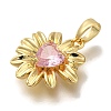 Rack Plating Brass Micro Pave Cubic Zirconia Pendants KK-I720-50G-2