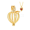 1Pc 925 Sterling Silver Micro Pave Clear Cubic Zirconia Bead Cage Pendants STER-PH0004-87-6