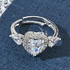 Brass & Cubic Zirconia Finger Rings CU-CBA7E55-15P-2