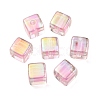 UV Plating Transparent Acrylic European Beads OACR-F004-10F-2