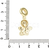 Brass Micro Pave Clear Cubic Zirconia Sea Animal European Dangle Charms LS-KK-B159-04G-01-3