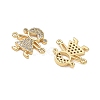 Brass Micro Pave Colorful Cubic Zirconia Connector Charms for Jewelry Making CU-CBAAA59-01G-04-2