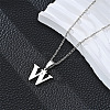 201 Stainless Steel Crystal Rhinestone Initial Pendant Necklaces FS-WG28760-25-1