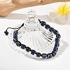 Adjustable Natural Lapis Lazuli and Non-magnetic Synthetic Hematite Braided Bead Bracelets BJEW-Z090-01F-3