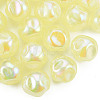 Electroplate Rainbow Iridescent Plating Acrylic Beads TACR-T025-002C-5