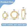 6Pcs 3 Styles Brass Spring Gate Rings KK-HS0015-07-2