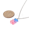 Resin Bear Pendant Necklace NJEW-JN04251-5